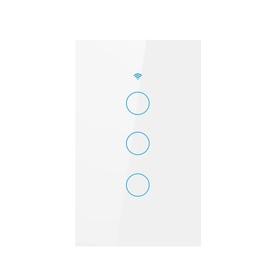 GuolinSmart WiFi Smart Wall Light Switch,US Standard ，Voice Control ，Tempered Glass Panel, 2.4GHz Wi-Fi Touch Switches, Remote Control Smart Life/Tuya App, (3Gang-White)