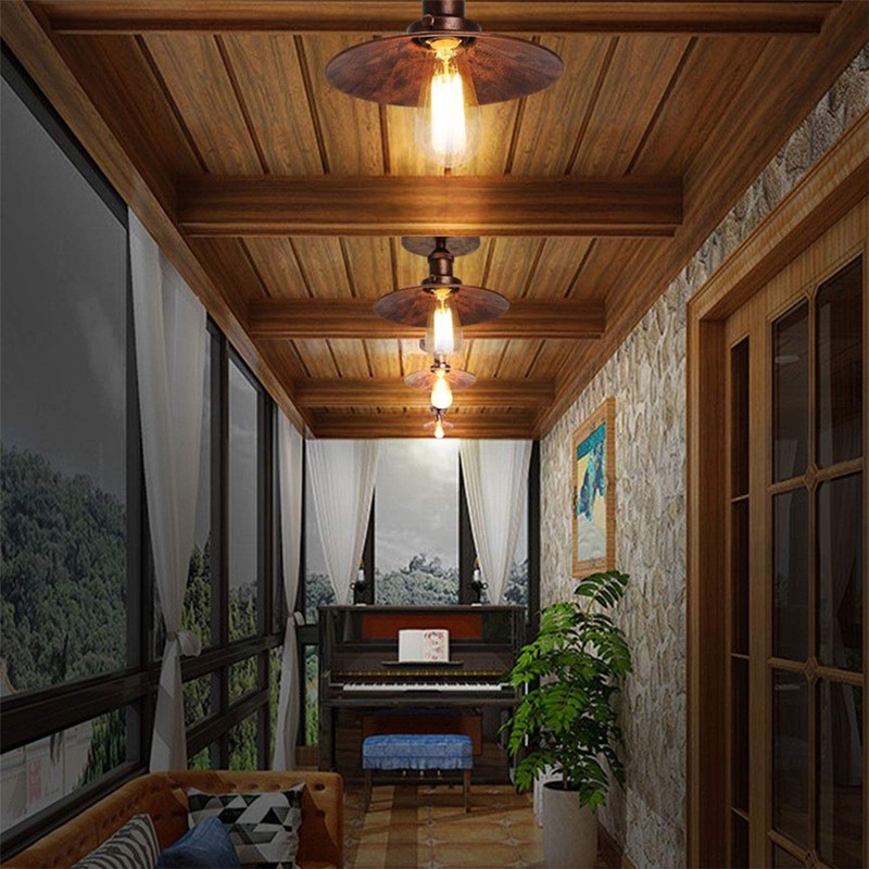 Vintage Retro Umbrella Ceiling Light Retro Industrial Metal Copperhead Ceiling