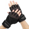 BOODUN Half Finger Gloves Deerskin Gloves with Wrist Wrap for