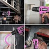 PULITUO Drill Set, 149-Piece Home Tool Set with 12V Pink