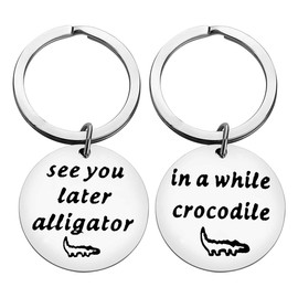 Funny Friends Gifts Best Friend Keyring Friendship Keyring Set See You Later Alligator in a While Crocodile Keychain Funny Farewell Goodbye Gift for BFF Gifts Christmas Bithday Gifts for Friends