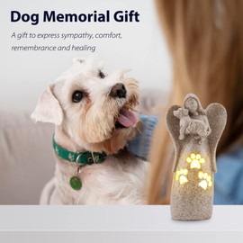 BEARAE Dog Memorial Gifts for Loss of Dogs, Pet Loss Sympathy Gifts, Dog Passing Away Bereavement Gift, Remembrance Grieving Dogs Angel Candle Holder Figurine Statue for Pet Lover