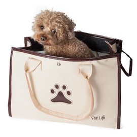 Pet Life Posh Paw Fashion Pet Carrier Purse - Designer Dog Carrier with Built-in Leash Securer