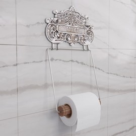 Renovators Supply Toilet Paper Holder - Antique Wall Mount Toilet Paper Holder - Sanitary Paper Holder - Vintage Bathroom Decor - Colonial Tissue Holder - Silver, Princess Crown, Pack of 1