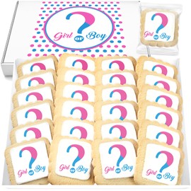 Baby Gender Reveal Cookies INDIVIDUALLY WRAPPED 24 PACK Party Favors Candy Dessert Table Buffet Food gift