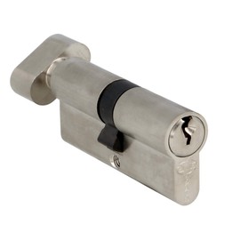 Amig - Security Cylinder with Mule | Door Lock | High Security Cylinder | Includes 3 Keys | Long cam | Silver | Measurements: 70 (35-35 mm)