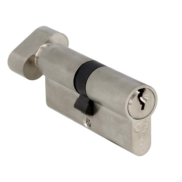 Amig - Security Cylinder with Mule | Door Lock | High Security Cylinder | Includes 3 Keys | Long cam | Silver | Measurements: 70 (35-35 mm)