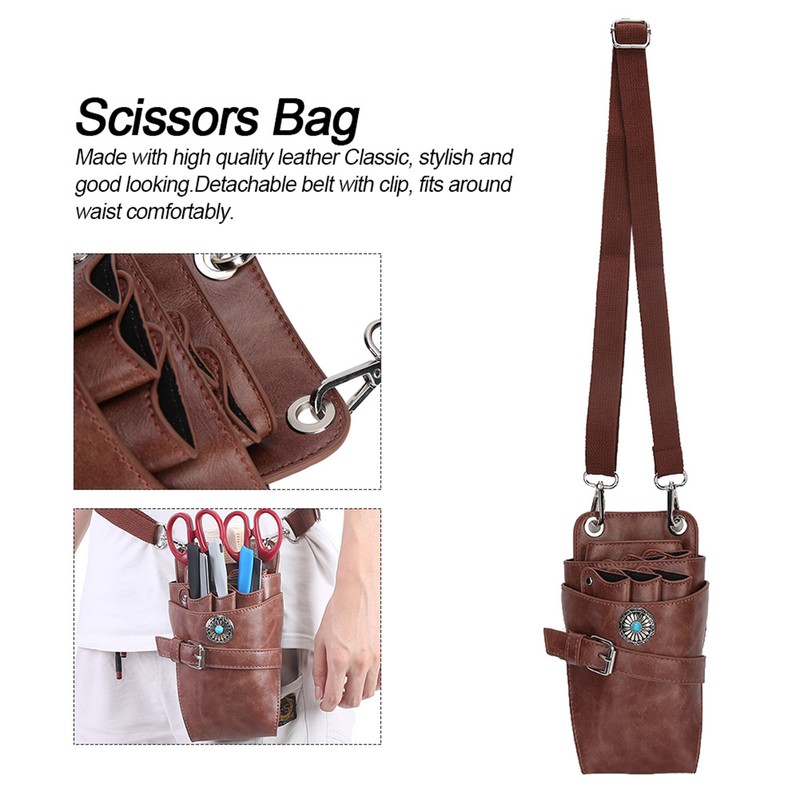 Barber Scissor Pouch Holster with Belt Hairdressing Waist Holder Case