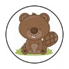 Homemade 48 Cute Beaver !!  ENVELOPE SEALS LABELS STICKERS 1.2" ROUND