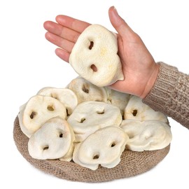 White Pig Snouts for Dogs 10 Pcs | Natural, Low-Fat Dog Chews | High Protein, Single Ingredient Treats | Supports Dental Health | Ideal for All Breeds