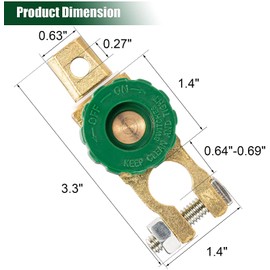AUTOMAJOR - Interruptor de desconexión rápida de la batería con arandelas anticorrosión, interruptor de aislamiento de batería, para coche, camión, caravana marina y equipo eléctrico, interruptor de
