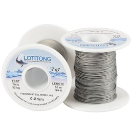 Lotitong 50 Metres Fishing Line 150 g Steel Wire Fishing Nylon Coated Stainless Steel 7 x 7 49 Leader Wire Fish Jigs Line 0.8 mm
