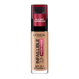 L'Oréal Paris makeup, waterproof and long-lasting liquid foundation with SPF 25, Infaillible 32H Fresh Wear makeup, No. 260 golden sand, 30 ml