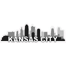 StickerTalk Kansas City Skyline Vinyl Sticker, 10 inches by 3 inches