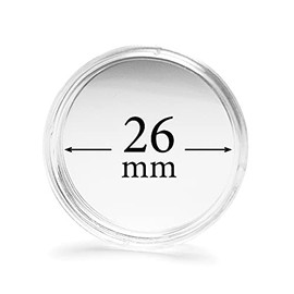 Star Collect Premium Coin Capsules - 26 mm Diameter - Pack of 50 (= 100 Pieces) for Collector's Coins - Crystal Clear