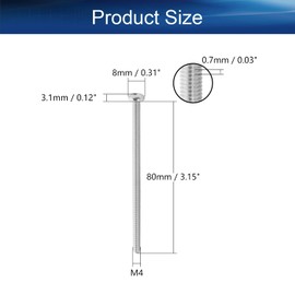 Yinpecly 30Pcs Extra Long M4-0.7 X 80mm Knob Pull Machine Screws Metric Pan Head Phillips Drive Cross Head Screw 304 Stainless Steel Full Thread Bolts Cabinet Door Drawer Screws