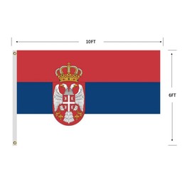 WNOHDSTT Serbia Serbian Flag,6X10FT,Srbija,National,Country Flag,Vibrant Colors, Double Stitched with Brass Grommets, Bar Garden Street Decoration Indoor Outdoor USE, Gifts. (6X10)