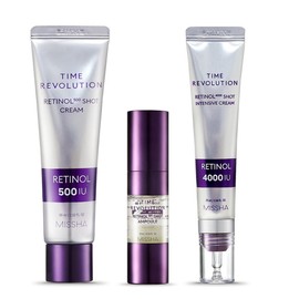 Missha Time Revolution Retinol 500 Shots Cream + 500 Shots Ampoule + 4000 Shots Intensive Cream / 미샤 타임 레볼루션 레티놀500샷크림+500샷앰플+4000샷집중크림