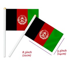 Pack of 25 Afghanistan Handheld Flag, Afghan Decor Hand Held Flag, Decoration Banner Hand Afghanistan