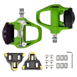 WOWSPORT SPD SL Road Bike Pedals with Cleat,Compatible with Shimano SPD-SL Self-Locking Road Clipless Lightest Pedals (Green)