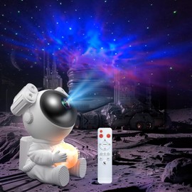 Hauibela Astronaut Projektor Galaxy Nachtlicht, LED Sternenhimmel Projektor Lampe mit Nebula, Timer, Fernbedienung und 360 Rotation, Heimkino-Beleuchtung oder Schlafzimmer-Stimmungslicht fr Kinder Erwachsene