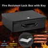 KYODOLED Fireproof Document Box with Key Lock,Safe Storage Box for