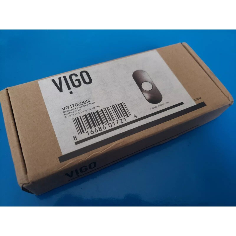 Vigo VG17000BN, 5-1/2"-Long Kitchen Faucet Escutcheon Plate, Brushed Nickel