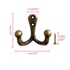 Mokife Pack of 5 Vintage Bronze Coat Hooks Double Wall