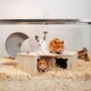 Zpeiran Wooden Hamster House,3 Chamber Hamster Hideout Cage Hamster Hide