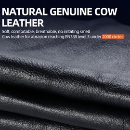 Vgo... Work Gloves Men in Cowhide Leather, Heavy Duty Mechanic Work Gloves Touchscreen Anti-Vibration Anti-abrasion Safety Gloves,1 Pair