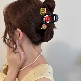 KU Hair Claw Clips 2 Pcs Cute Large Hair Clips NonSlip Hair Barrettes Strong Hold Hair Clamps Fashion Hair Accessories for Woman Girls with Long Thick Thin Curly Hair