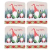 4pcs Chair Covers Soft Elastic Stretch Santa Claus Pattern Dining