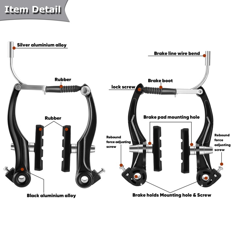 Hmfmdy Bicycle Brake Kit Brake Kit for Most Bikes, Mountain