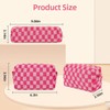 2Pcs Checkered Makeup Bag Knitted Cosmetic Bag,Large Capacity Makeup Bag