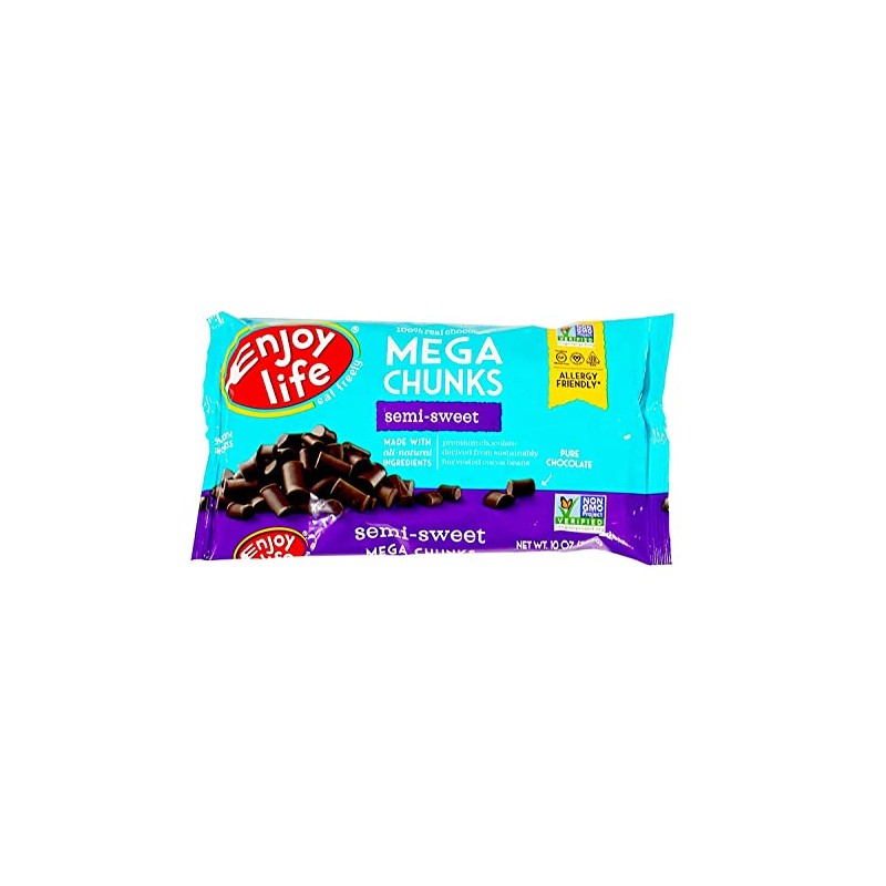 Enjoy Life Mega Chunks Gluten Free Non-GMO Semi-Sweet Chocolate --