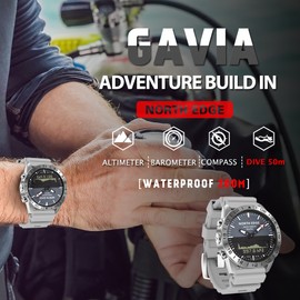 Men Sports Watch Digital Analog Display Diving Watch Water Resistant Altimeter Compass Business Wrist Watch with Silicone Strap