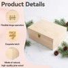 Large Unfinished Wooden Box with Hinged Lid, 10.6" x 7.6"
