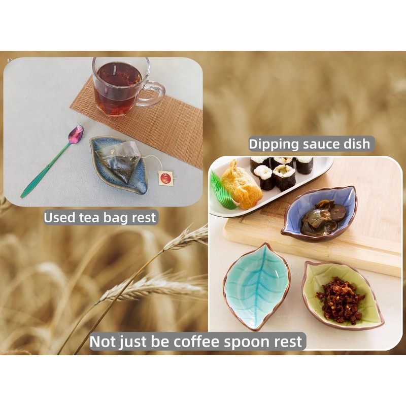 Coffee Spoon and Rest for Coffee Bar Accessories, Leaf Small