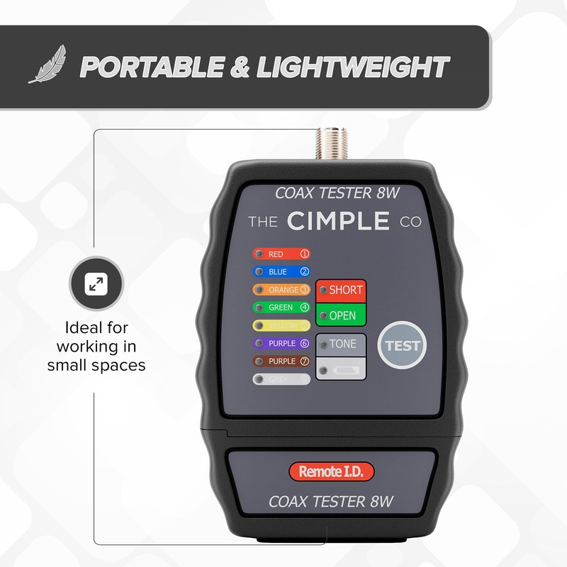 THE CIMPLE CO Coax Cable Tester, 8 Port, Wire Tracer,