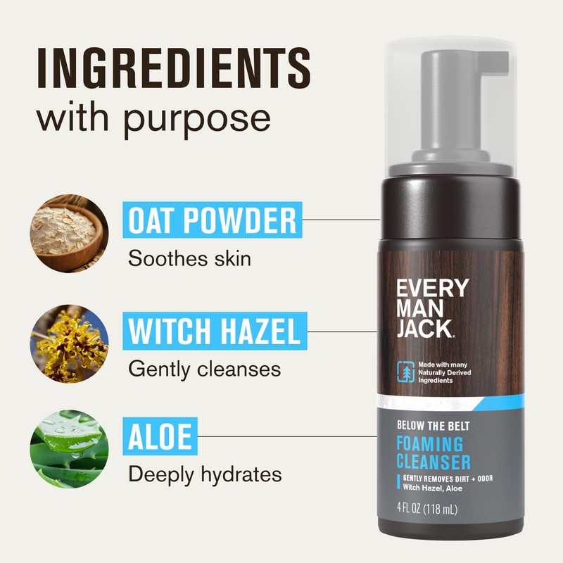 Every Man Jack Mens Foaming Groin Wash - Gentle Cleanser