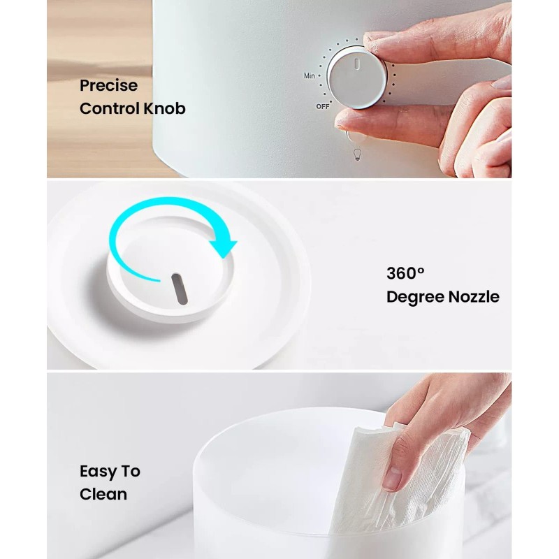 Pharata Humidifiers for Bedroom Large Room, 2.5L Cool Mist Humidifier