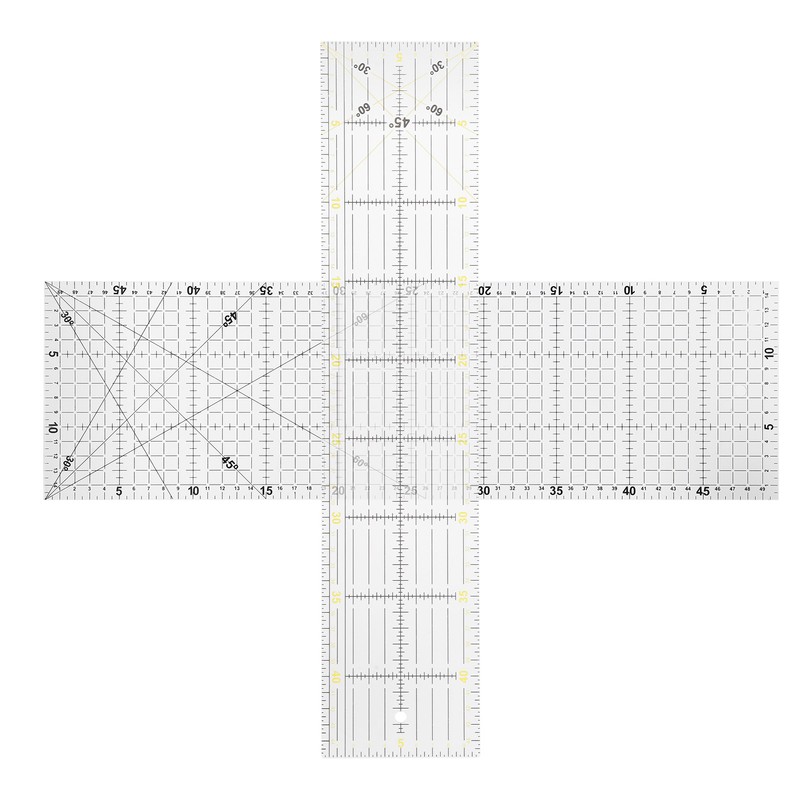 2Pcs Quilting Ruler MultiFunction Sewing Drawing Drafting Crafts Scale Measuring