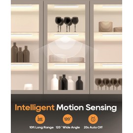 Auxoda Under Cabinet Lights 2 Pack, Motion Sensor Light Indoor, Under Cabinet Lighting Wireless, Rechargeable Night Light Closet Lights, Under Counter Lights for Kitchen