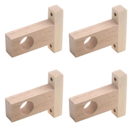 Coshar Wood Rod Holder, Ceiling Mount Closet Pole Socket Pipe Bracket Holder with Screws, 4 Pack, Fit 1.2inch/30mm Diameter Pole