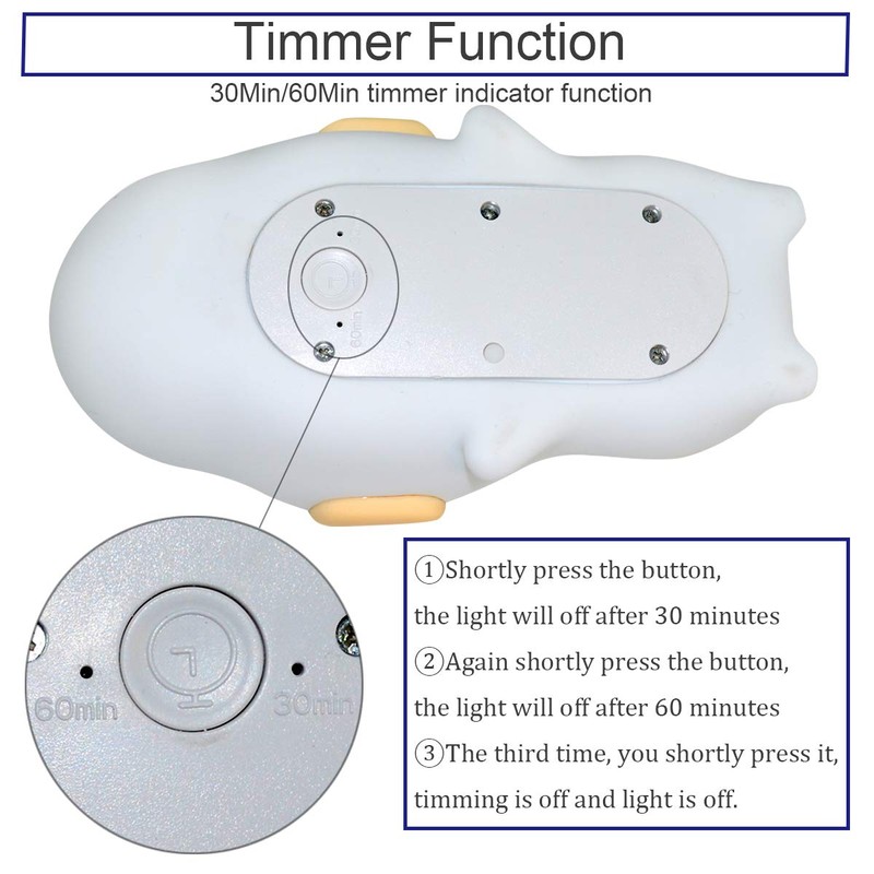 Silicone LED Papa Puppy Night Light Touch Sensor Switching Night