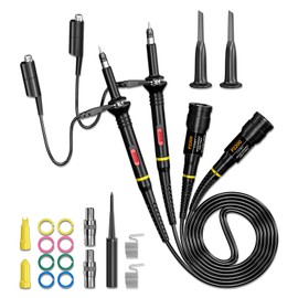 Cleqee Oscilloscope Clip Probes 200MHz Fully Insulated BNC End Probe with Accessories Kit 1X 10X