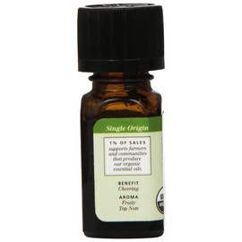 Aura Cacia 100% Pure Sweet Orange Essential Oil | Certified Organic, GC/MS Tested for Purity | 7.4 ml (0.25 fl. oz.) | Citrus sinensis