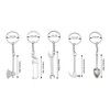 5Pcs Simulation Tool Keychain Simulation Wrench Key Rings Metal Shovel