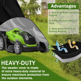 Lawn Mower Cover,Heavy Duty 420D Polyester Oxford Push Mower Cover,Waterproof,UV Protection Universal Fit Push Lawn Mower with Drawstring & Cover Storage Bag,Lawnmower Covers for Outdoor Waterproof