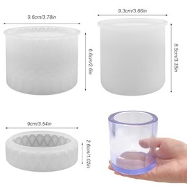 Moldes de resina para tarro AFUNTA, 2 piezas de moldes de silicona para tarro con tapa, moldes de resina epoxi para tarro grande de diamante, para frasco de almacenamiento DIY, contenedores de